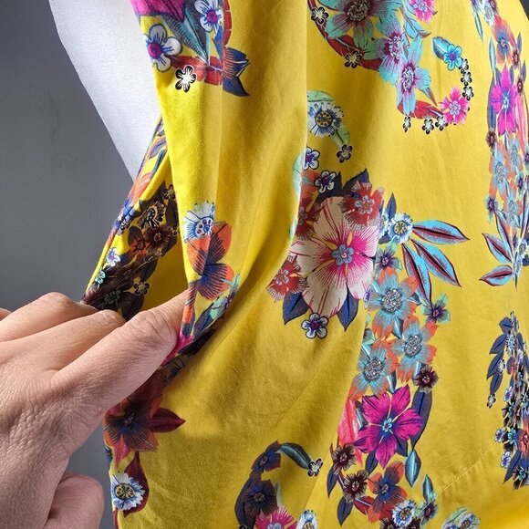 MAEVE Anthropologie Sunniva Yellow Floral Sleeveless Circle Dress - Picture 9 of 11
